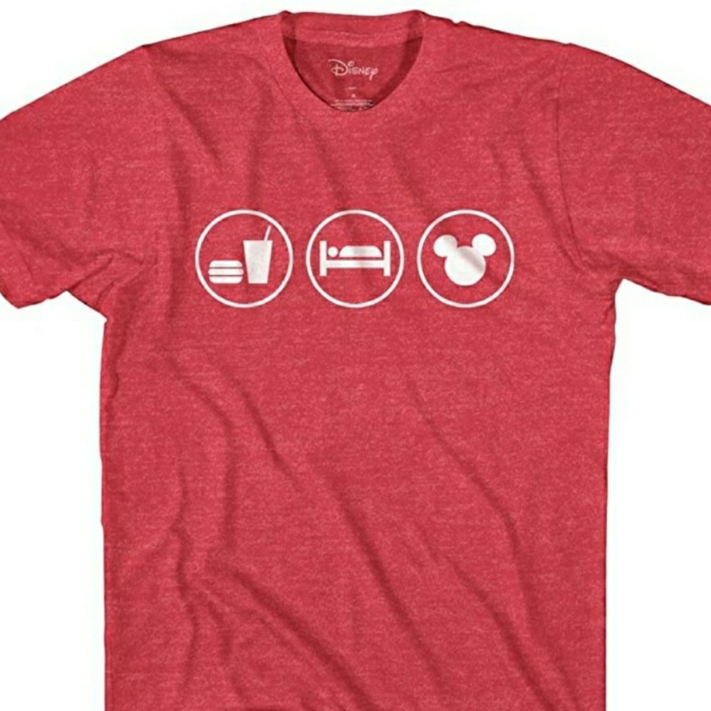 Disney Mickey Mouse Shirt M Eat Sleep Mickey Red